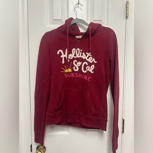 Y2K Red Hollister Hoodie with Drawstrings Size Medium